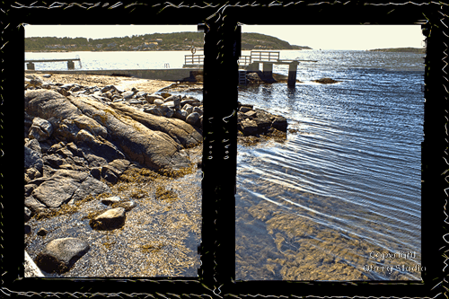 Window view over seaside